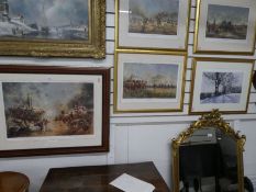 David Cartwright, four pencil signed limited Edition prints of Waterloo Battle scenes