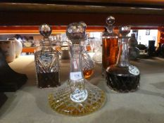Selection of various decanters, sherry, brandy, etc, one branded Kosta, Sweden