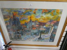 Veni Gligorova Smith, a watercolour of Arundel, signed and dated 1982, 72cm x 52cm