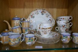 Four bisque figures and a Royal Doulton plate and sundry