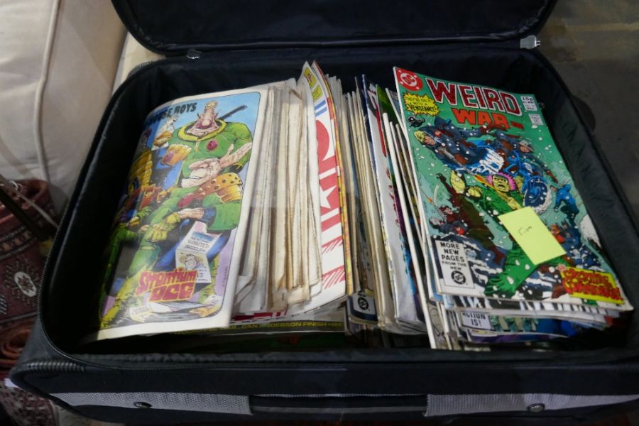 A Suitcase containing comics incl DC and Marvel