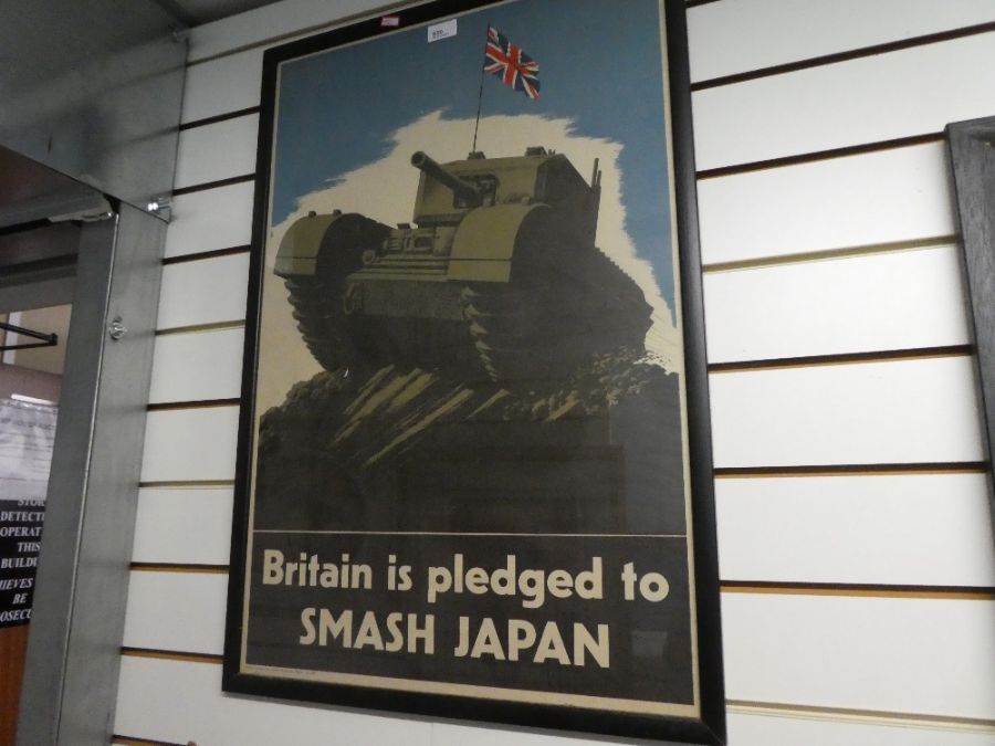 A World War II period propaganda poster of British Tank, by J Howard & Sons Ltd, 49.5 x 75.5cm and a - Image 2 of 3