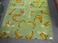 A large runner decorated Bananas possibly for an import company offices in excess of 6m