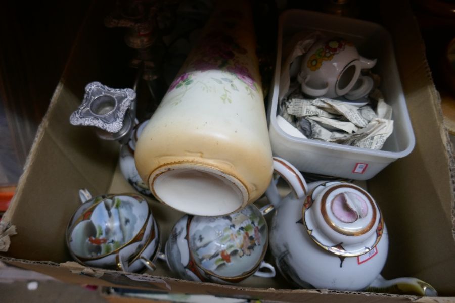 A selection of mixed china and glassware, some depicting oriental scenes - Image 2 of 5