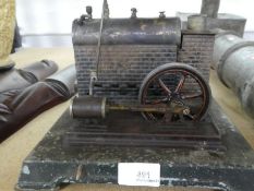 An old stationary steam engine, probably German