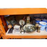 Set of collectables including brassware, mantle clocks, oil paintings etc