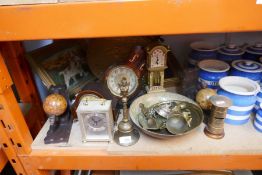 Set of collectables including brassware, mantle clocks, oil paintings etc