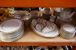 Part Noritake dinner service including cups, saucers, plates, platters and teapots