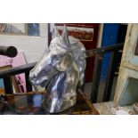 Polished aluminium horse head