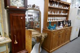 An old gilt consul table having white marble top with pier mirror above, and one other piece of oblo