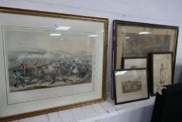 A small quantity of military prints and similar, 19th century