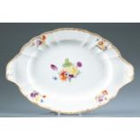 Meissen oval platter with high handles.