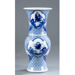 Chinese blue and white porcelain Gu vase