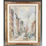 Kamil Kubik, NY Street Scene, 20th c., Pastel.