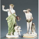 2 Greco-Roman Meissen porcelain figures.