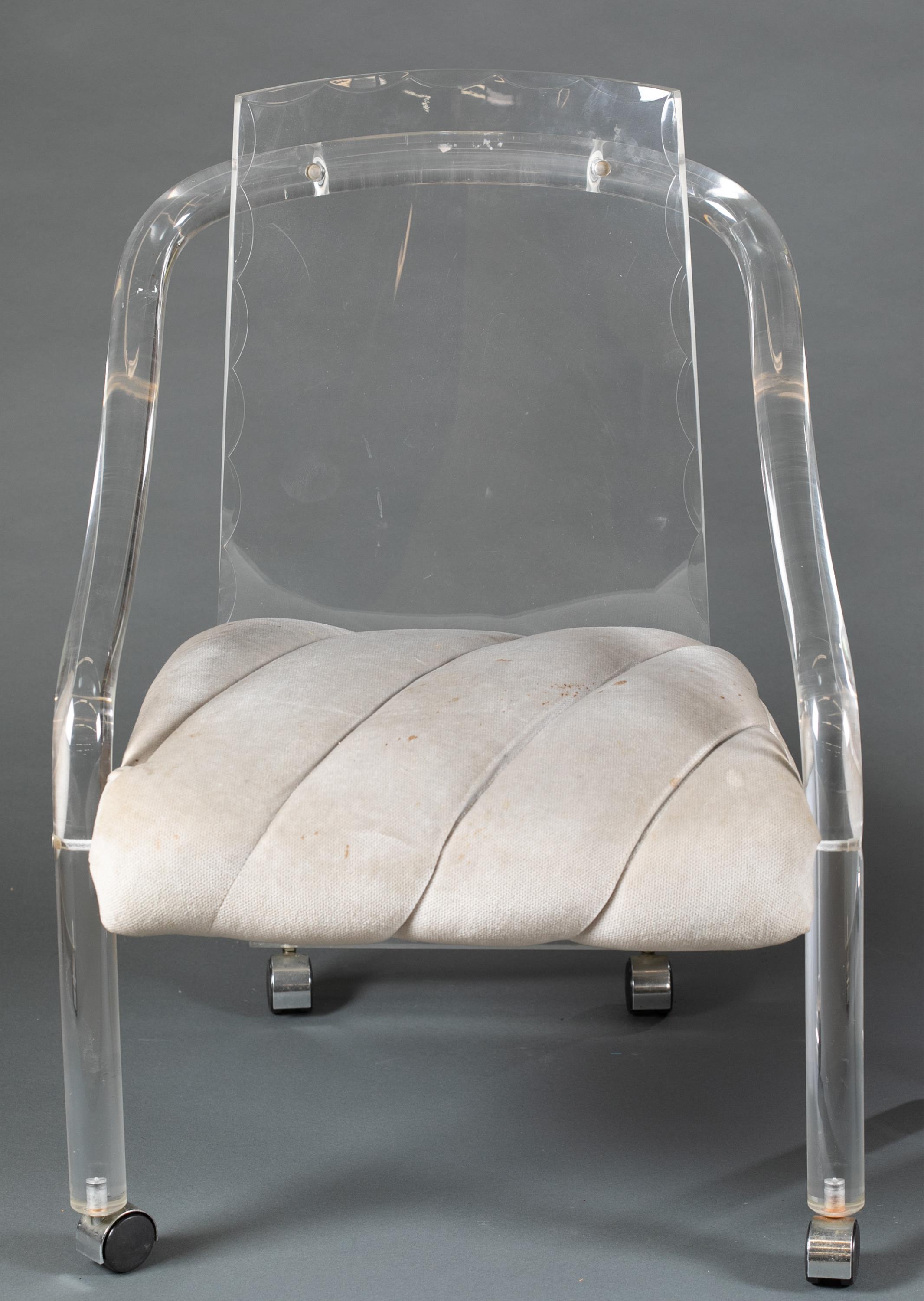 6 Hollywood Regency Hill Mfg. Co. Lucite chairs. - Image 3 of 6