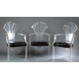 3 Hollywood Regency Hill Mfg. Co. acrylic chairs.