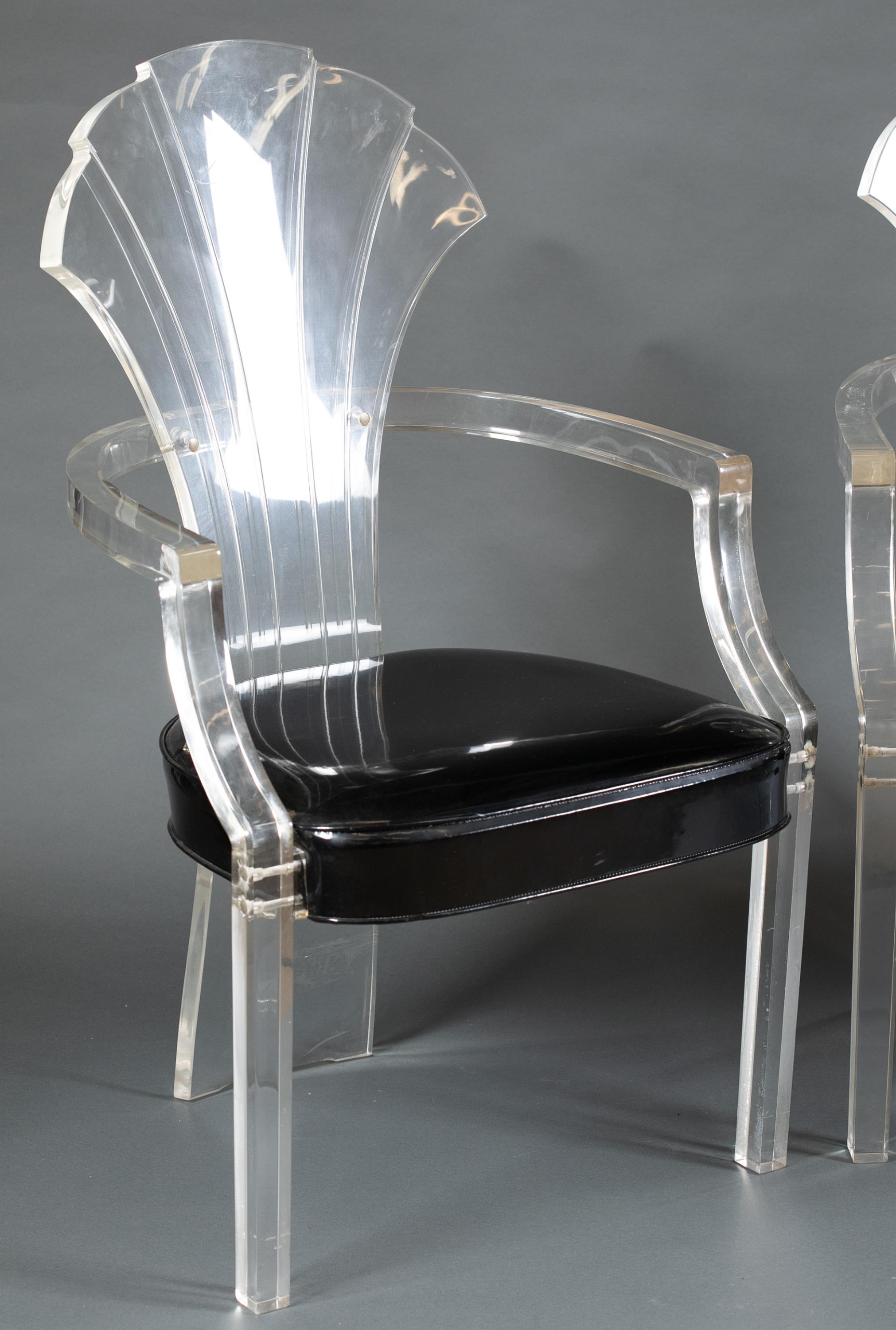 3 Hollywood Regency Hill Mfg. Co. acrylic chairs. - Image 3 of 6