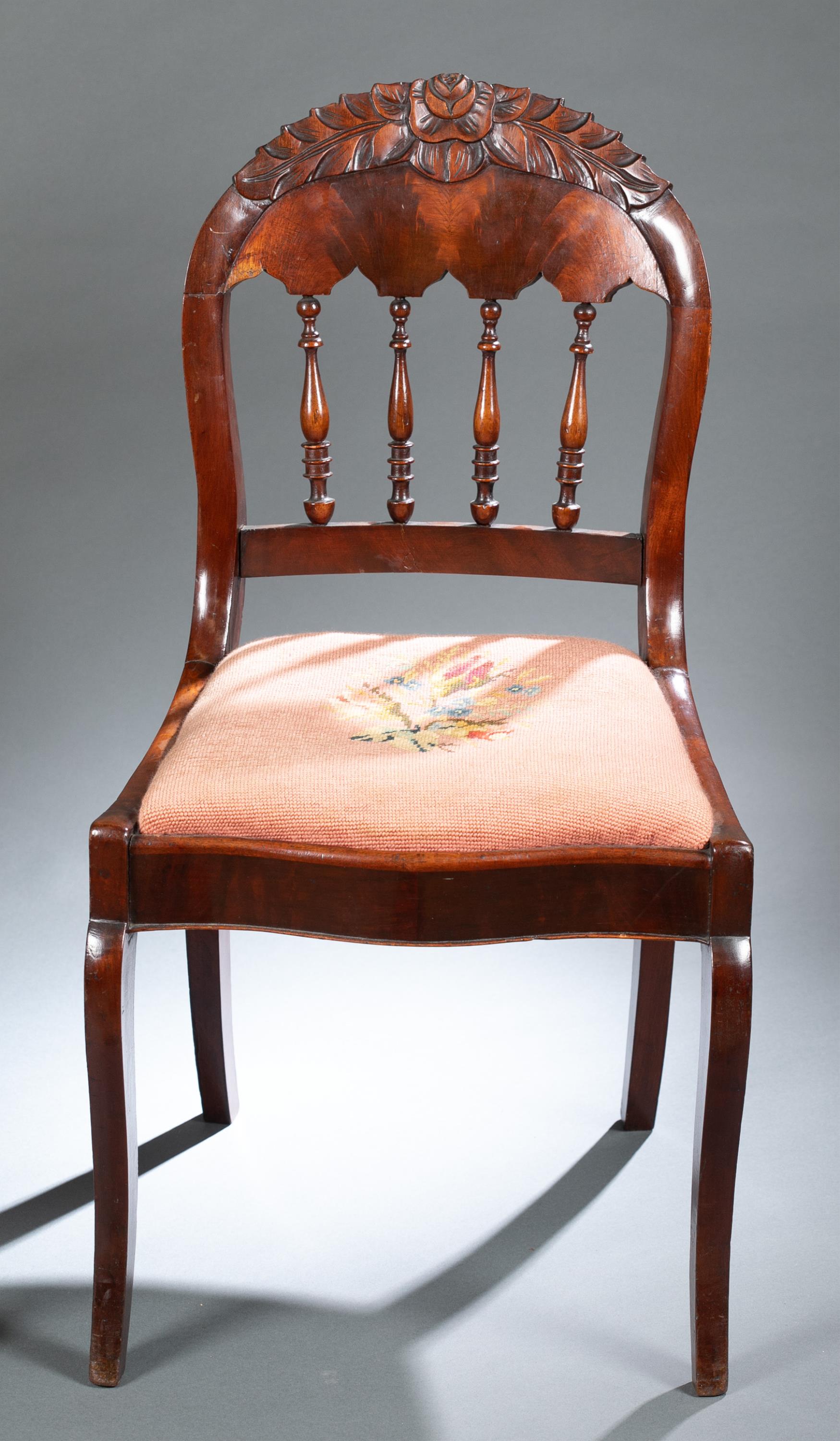 Pair of Gothic Revival sidechairs, c. 1850-70. - Image 3 of 6