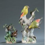 2 Pairs of Meissen porcelain birds.