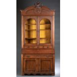 American walnut secretary bookcase, 19th c.