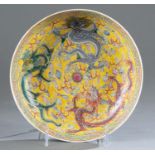 Chinese famille jaune porcelain bowl, Guangxu mark