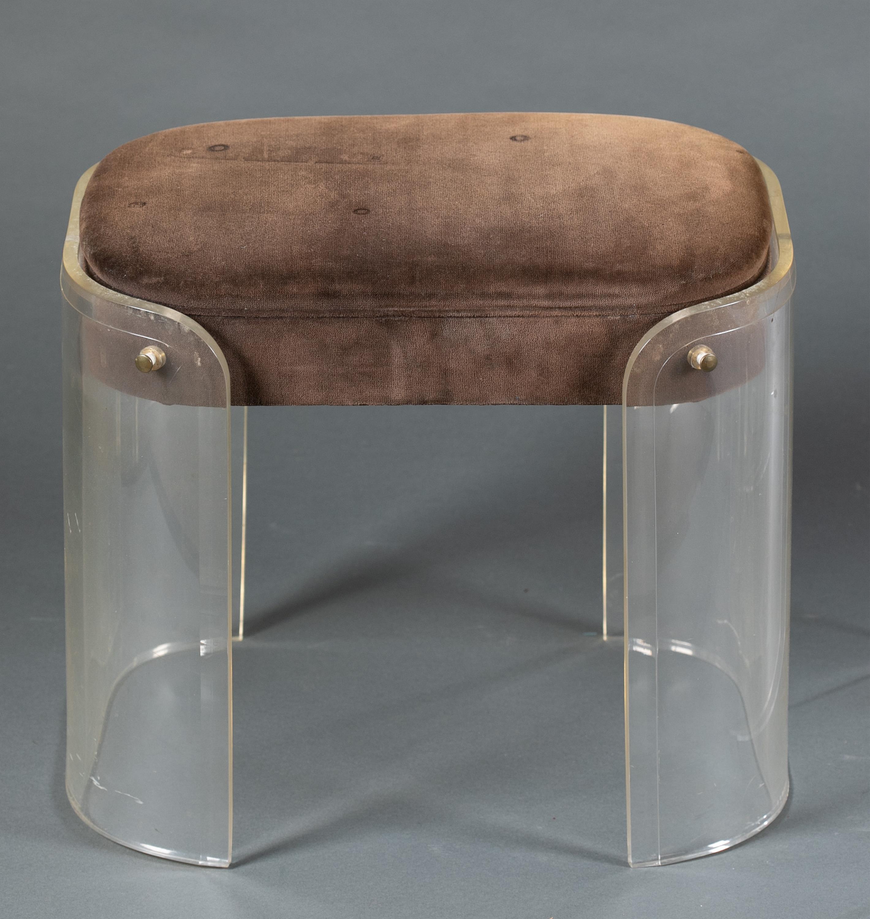 Pair of Hill Mfg. Co. Lucite benches & tables. - Image 2 of 4