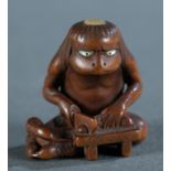 Wood netsuke of a kappa, 19th c.