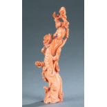 Chinese coral carving of a lady.