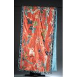 Long Chinese silk embroidered textile.