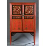 Chinese red lacquer wedding cabinet.