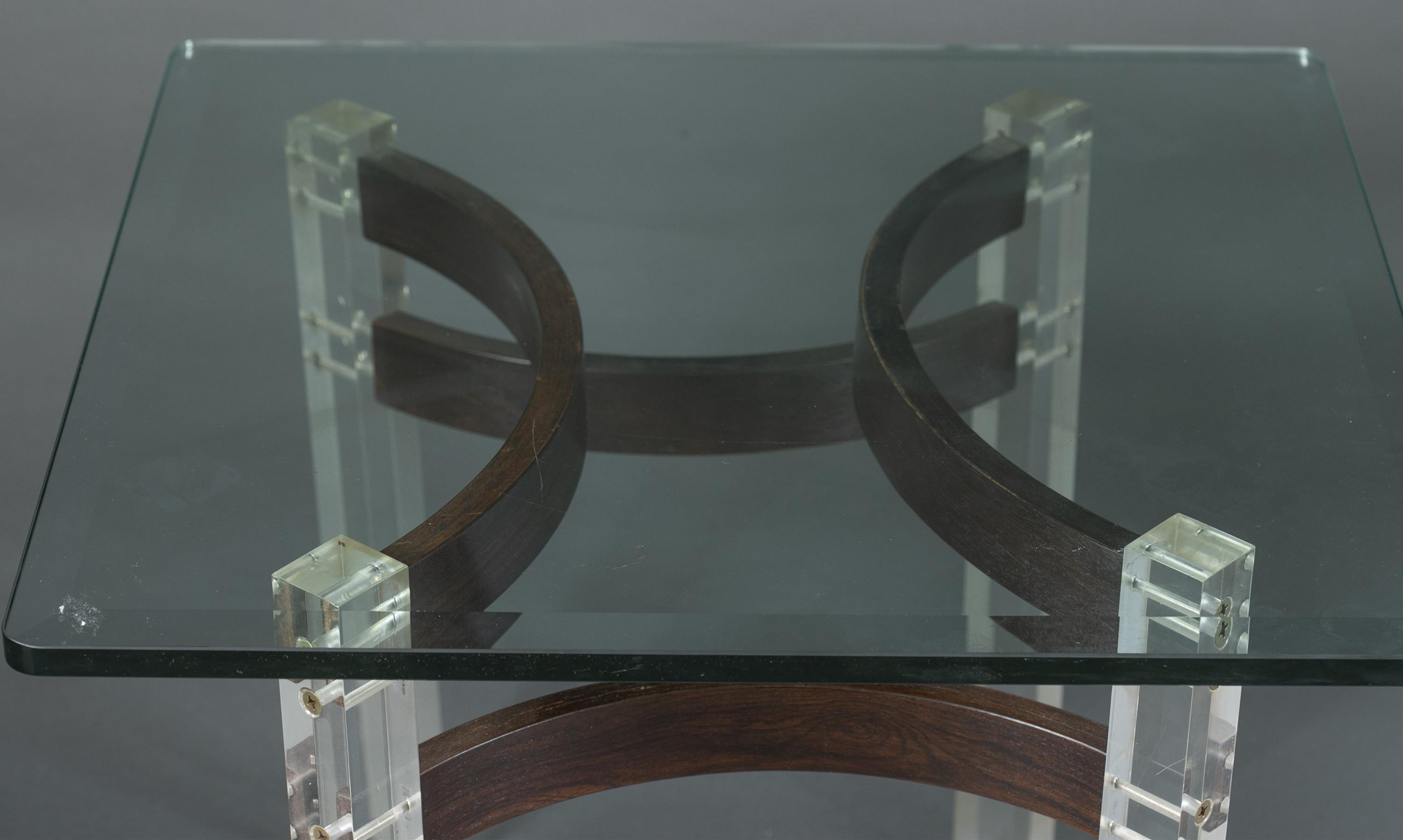 Pair of rosewood and Lucite coffee tables. - Image 5 of 7