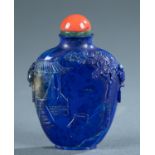 Chinese lapis snuff bottle, 19th/20th c.