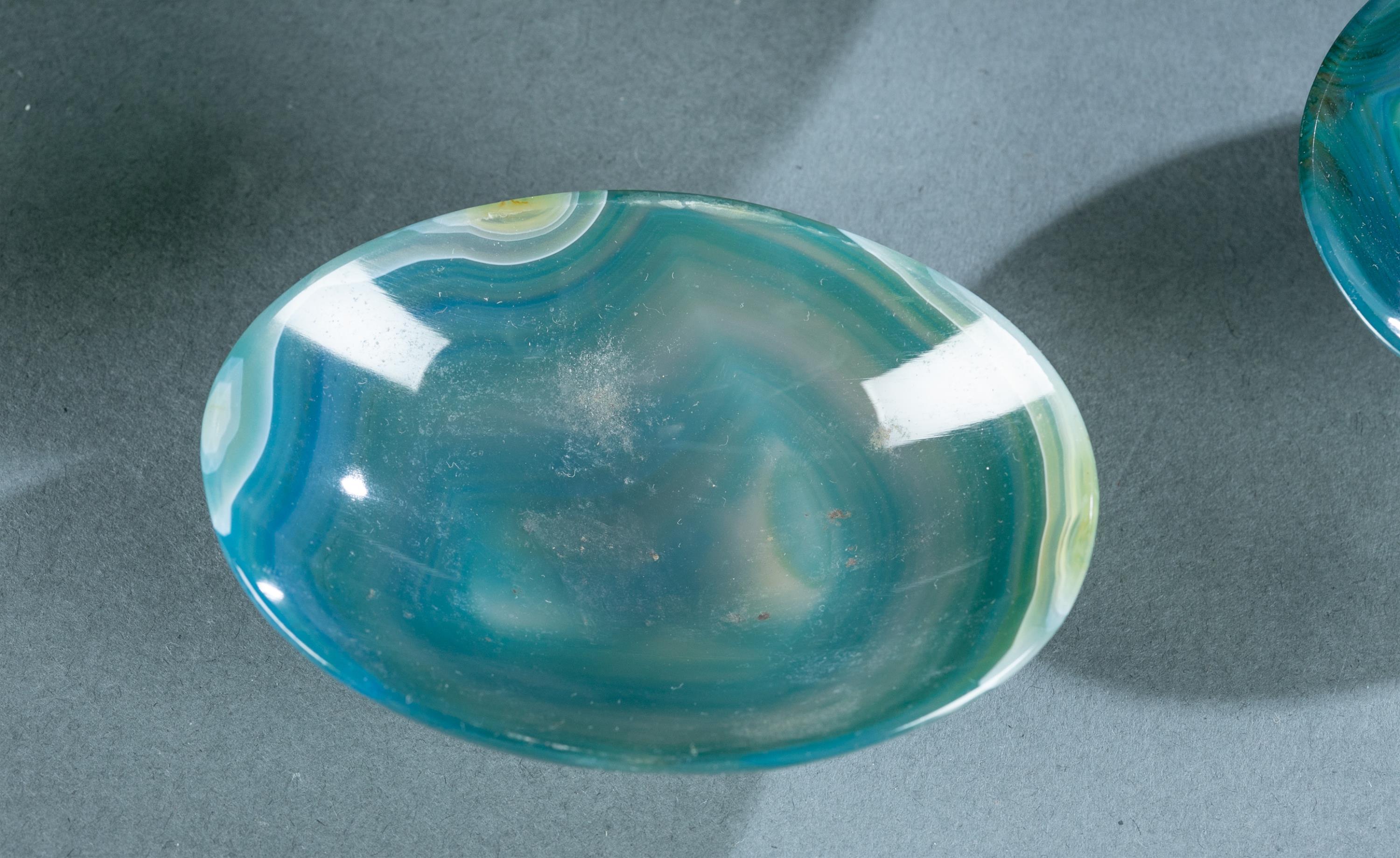 4 Blue agate plates. - Image 3 of 7