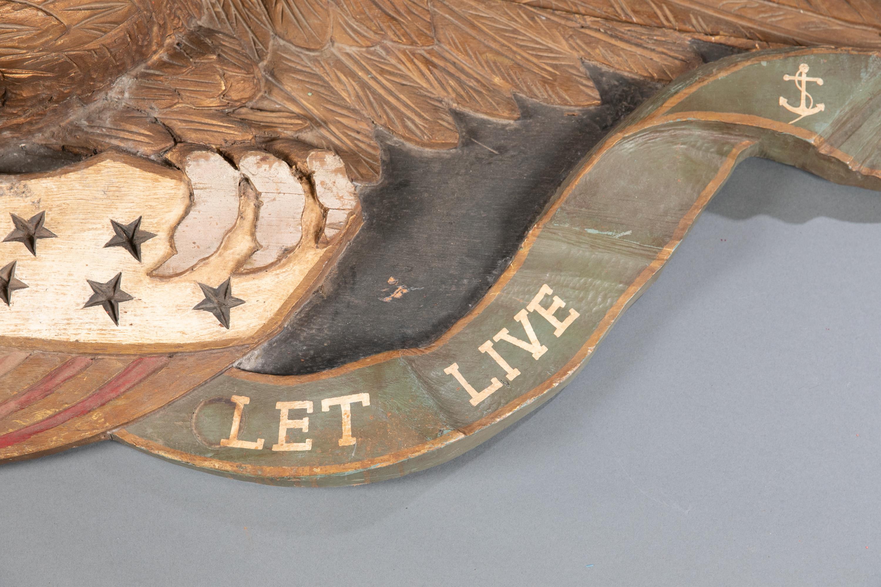 John Bellamy style carved eagle plaque. - Image 4 of 5