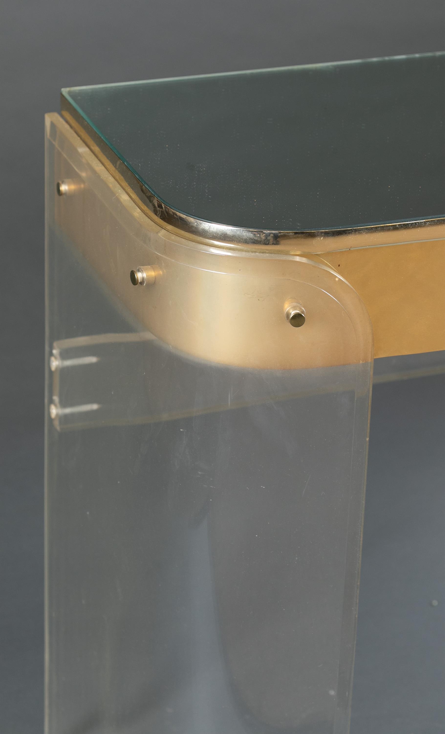 Hollywood Regency Lucite console table. - Image 2 of 4