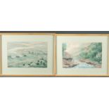 2 Korean watercolor paintings, Yeongsan mark.