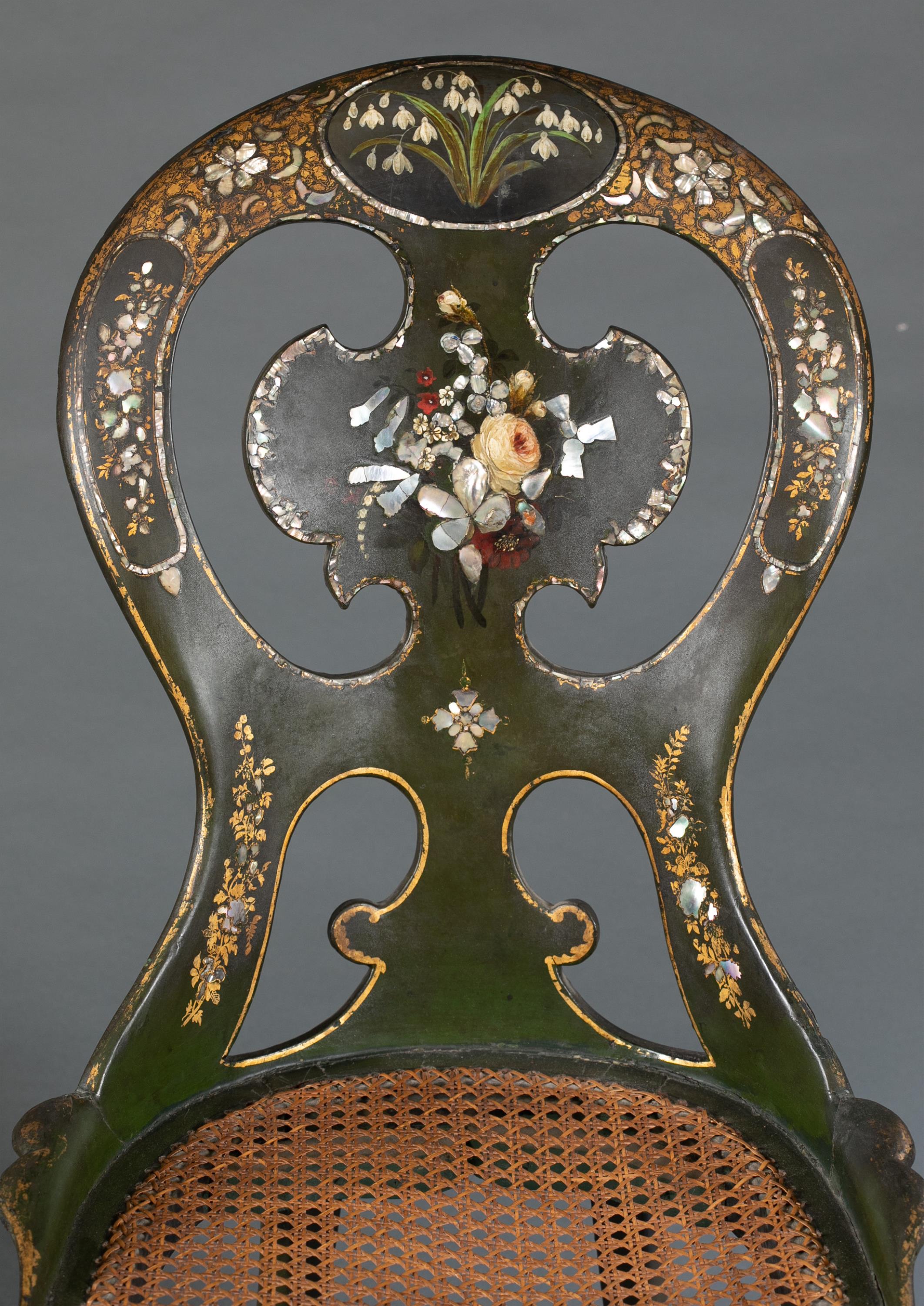 English paper mache chair, 19th c. - Image 2 of 5