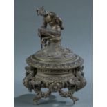 French Rococo bronze satyr vessel.