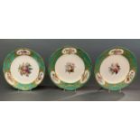 3 Sevres porcelain plates.