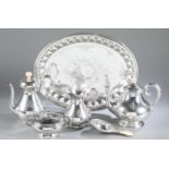 Austrian silver six piece tea service.