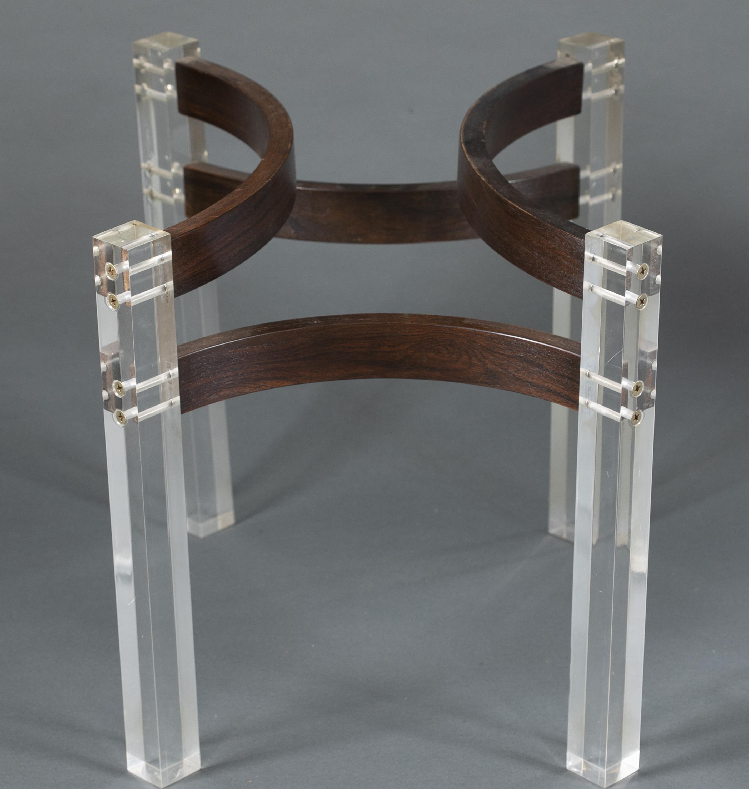 Pair of rosewood and Lucite coffee tables. - Image 6 of 7