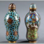 .Pair of Chinese cloisonne enameled snuff bottles