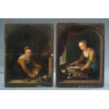 2 Dutch Master genre paintings, O/P