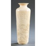 Chinese carved ivory vase, 19th c.
