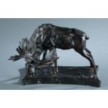 A. Titze, bronze moose sculpture, 20th c.