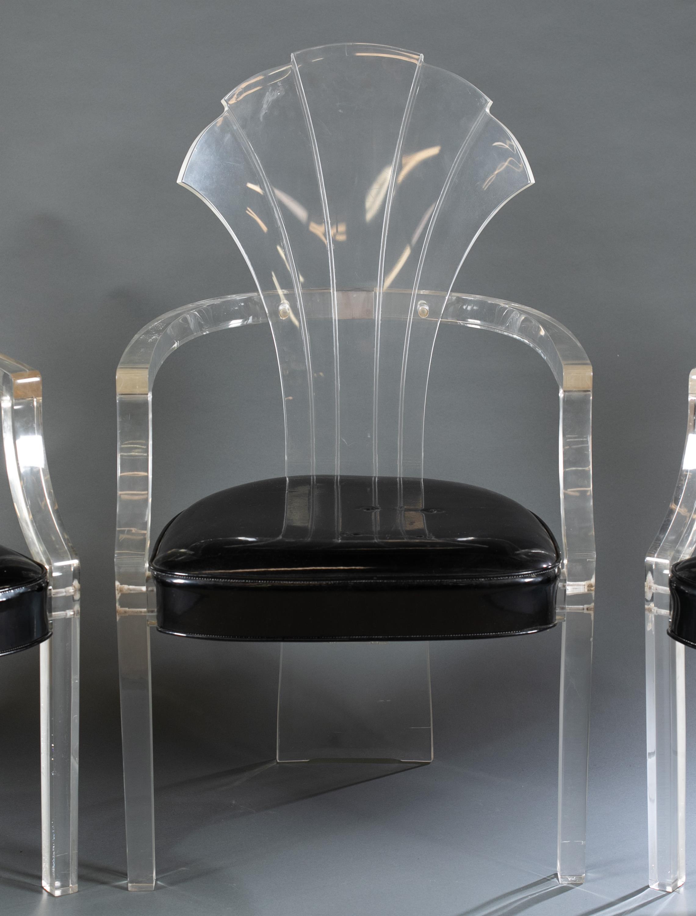 3 Hollywood Regency Hill Mfg. Co. acrylic chairs. - Image 2 of 6