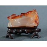 Small agate figure of a reclining horse, 20th c.