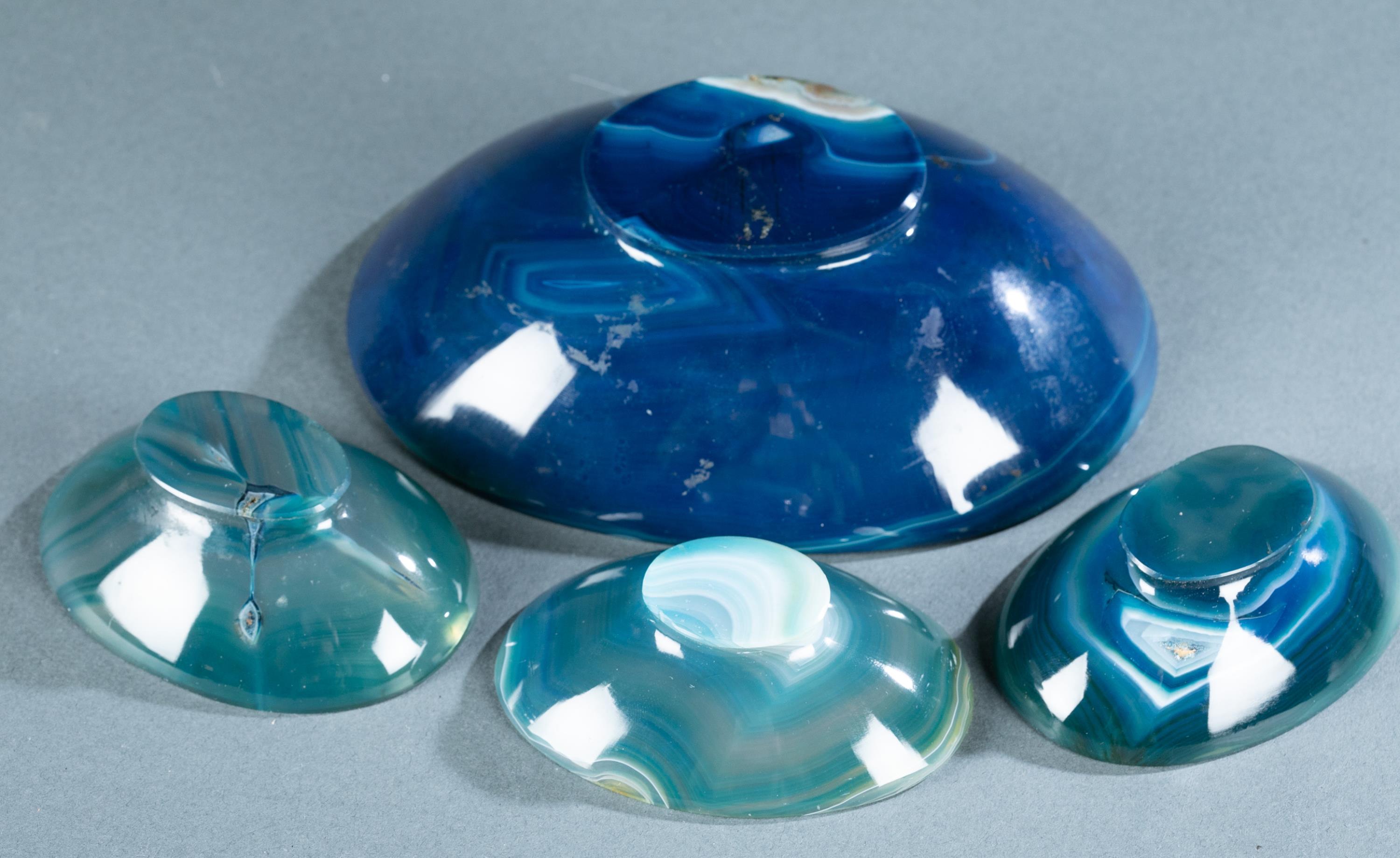 4 Blue agate plates. - Image 7 of 7