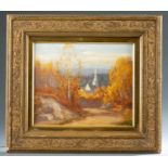 Gustav Adolph Wiegand, Church in autumn, O/P